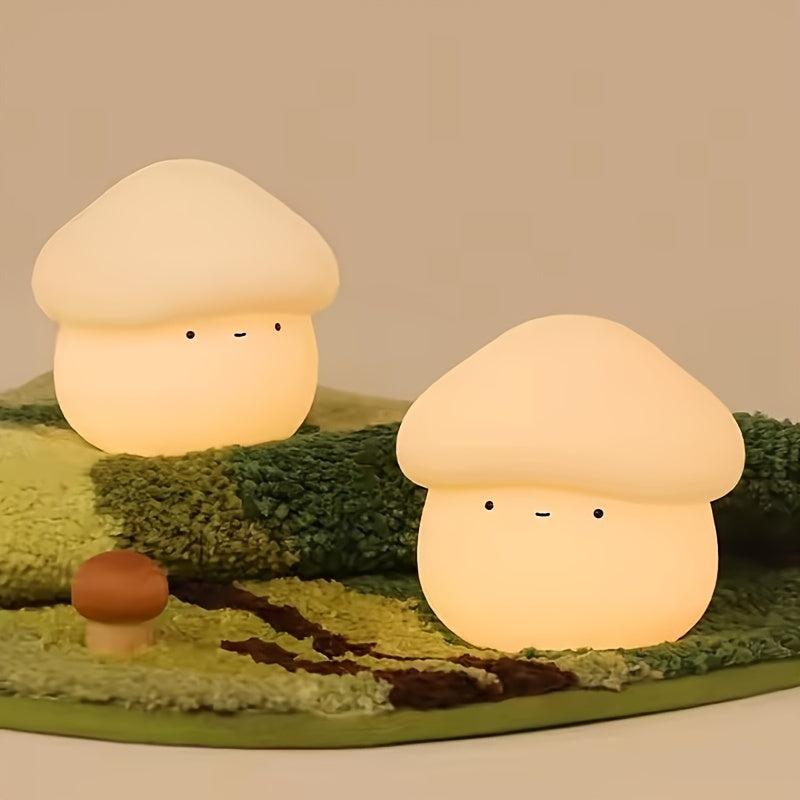 Rechargeable Touch Control Mushroom LED Night Light - Table Lamp for Home & Outdoor Use