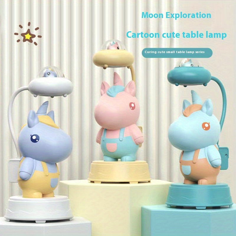 2025 new cartoon cute pet with pencil sharpener desk lamp creative desktop ornament desk lamp writing lamp reading lamp