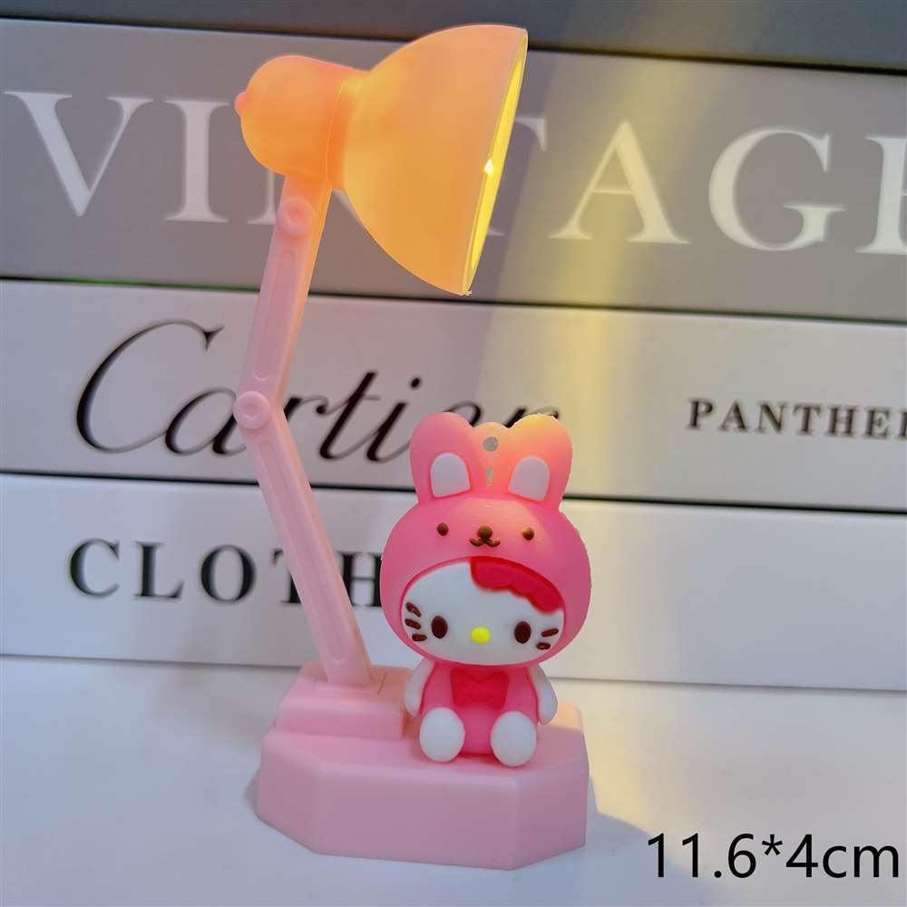 Sanrio for kuromi & Jade Guigou 3D Doll Desk Lamp - Cute Mini Creative Reading Light with Eye Protection, No Electricity Needed, Durable Plastic Fantasy-Themed Decor for Living Room, Halloween & Christmas Gift, Cute Desk Lamp, Playful Design, Quality
