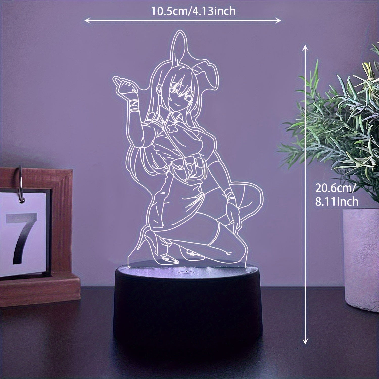 Anime Character Design Creative 3D Small Table Lamp, USB Interface, Switchable Multiple Light Colors, Desktop Decorative Table Lamp, Bedroom Decorative Lamp, Birthday Gift, Holiday Gift, USB Lighting Device