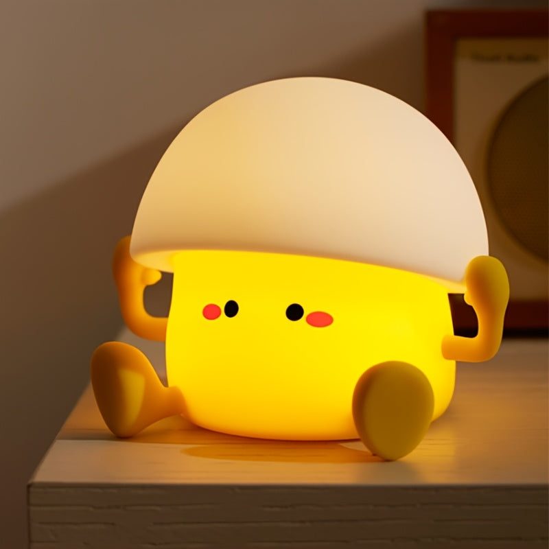 Cute Egg Yolk Night Light, Three Brightness Adjustable, Birthday Christmas Gift, USB Power Supply, for Bedroom Living Room Study Room