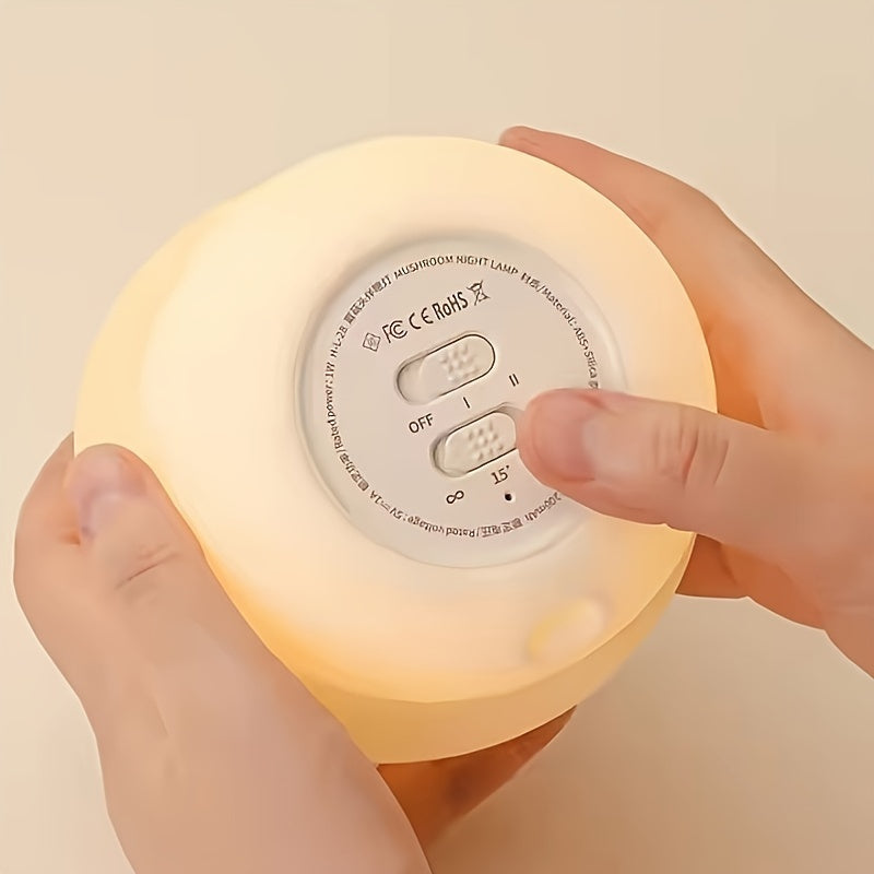 Rechargeable Touch Control Mushroom LED Night Light - Table Lamp for Home & Outdoor Use