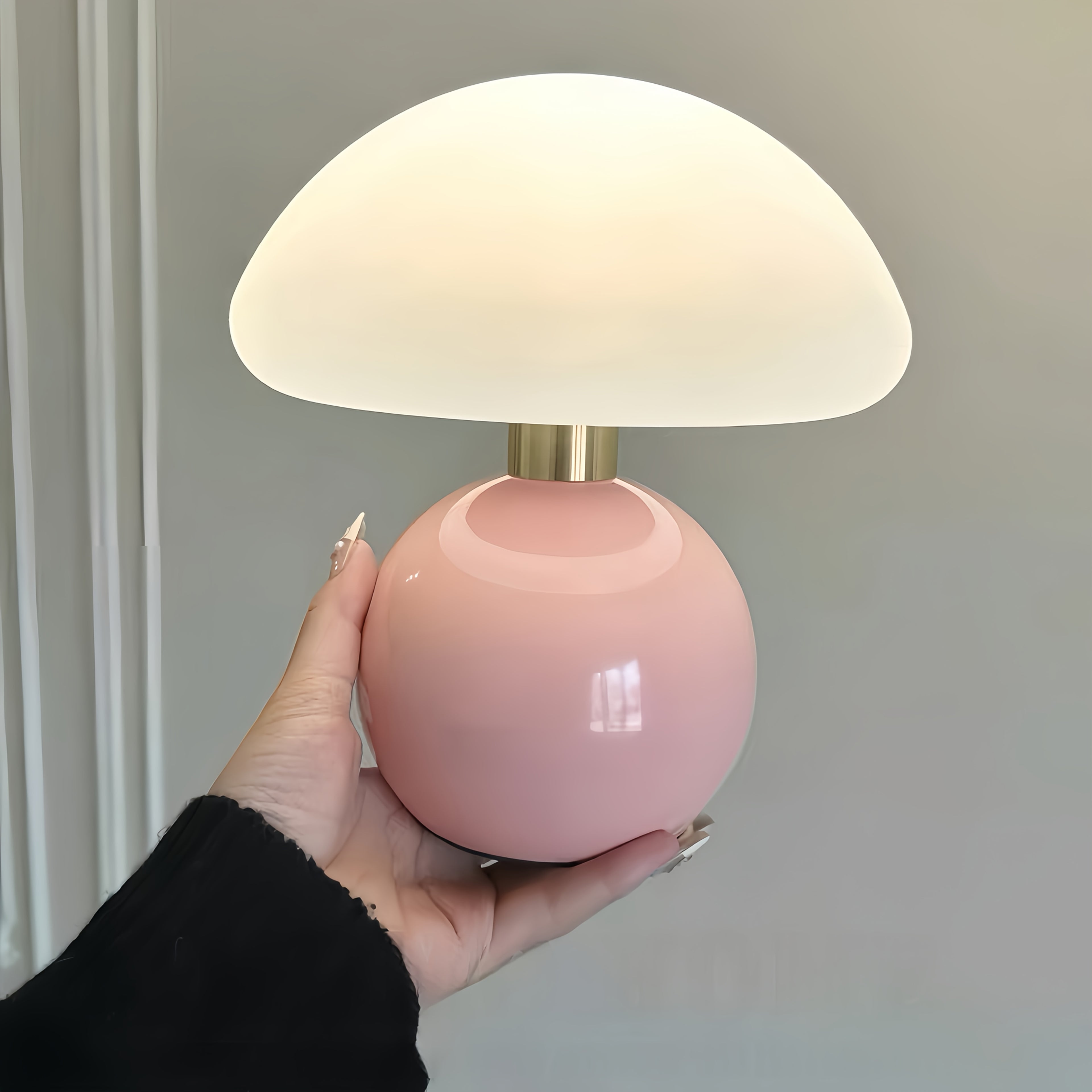 [USB Ceramic Lamp] Ceramic Mushroom Table Lamp with Adjustable Brightness & Touch Control | Elegant, Minimalist Design, USB Lighting Fixture, Soft, Dimmable Light for Bedroom, Living Room, Desk, and Home Office Decor