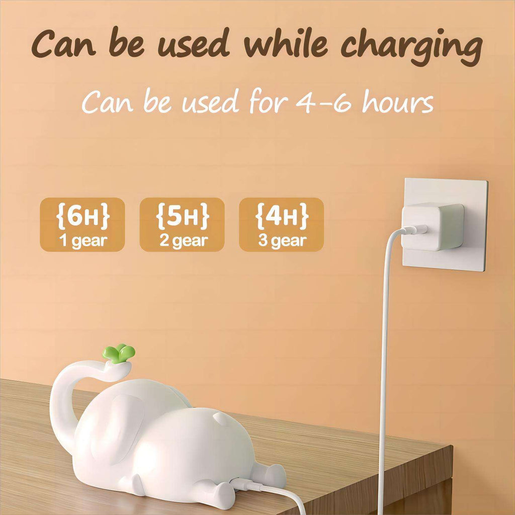 1pc USB Rechargeable Elephant-Shaped LED Night Light, Silicone Pat Lamp for Sleep, Portable Induction Bedside Stand, Indoor Use, Electronic Components, Lithium Battery, USB Charging, ≤36V