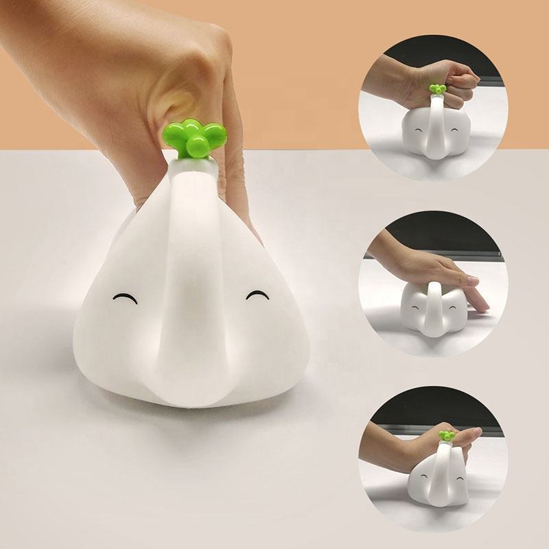 1pc USB Rechargeable Elephant-Shaped LED Night Light, Silicone Pat Lamp for Sleep, Portable Induction Bedside Stand, Indoor Use, Electronic Components, Lithium Battery, USB Charging, ≤36V