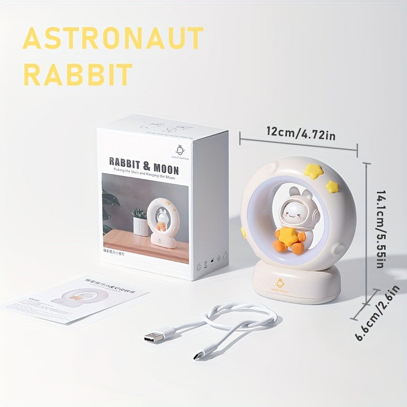 Small Night Lamp. Cat Rabbit Reading Lamp with Battery, Table Lamp, Room Decoration, USB Charging, Cute LED Multicolor Gift