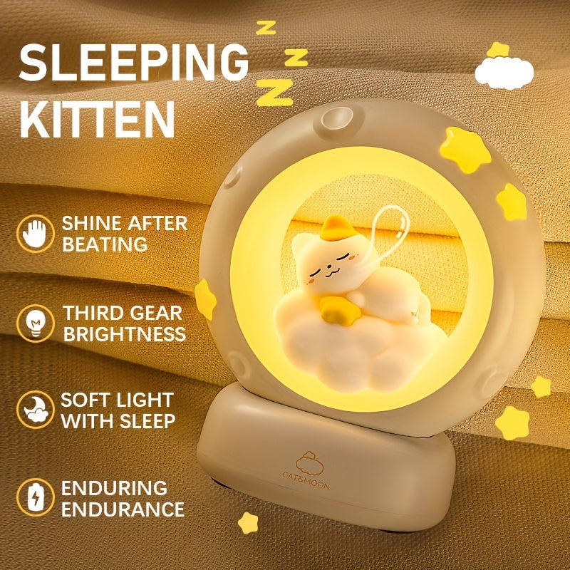 Small Night Lamp. Cat Rabbit Reading Lamp with Battery, Table Lamp, Room Decoration, USB Charging, Cute LED Multicolor Gift