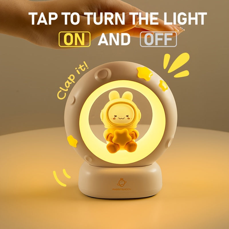 Small Night Lamp. Cat Rabbit Reading Lamp with Battery, Table Lamp, Room Decoration, USB Charging, Cute LED Multicolor Gift