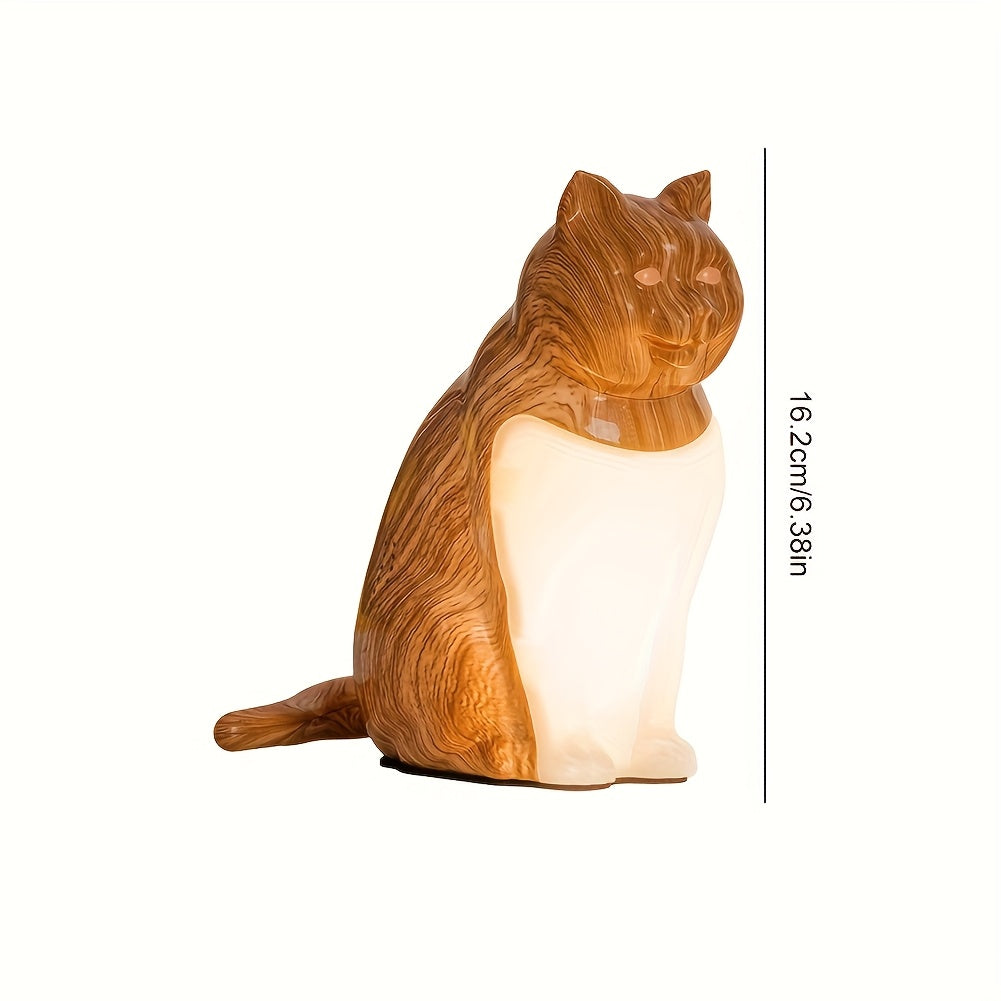 Cute Cat-Shaped LED Table Lamp with Touch Control, USB Rechargeable, 3-Color Dimmable Light, Warm Glow for Bedroom, Living Room, Study, and Dining Room - Perfect Holiday Gift for Christmas and Halloween, Cat Decor