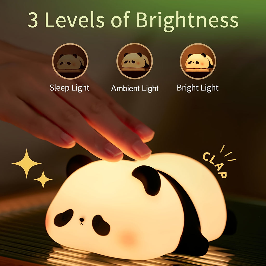 [Cute Panda Light] 1 Cute Panda Light - Soft Light, Three Level Dimming, USB Charging, Room Decoration, Birthday, Christmas, Halloween, Thanksgiving Gifts, YETHKE