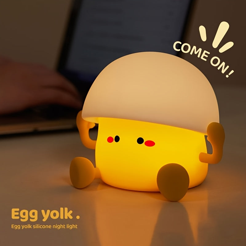 Cute Egg Yolk Night Light, Three Brightness Adjustable, Birthday Christmas Gift, USB Power Supply, for Bedroom Living Room Study Room