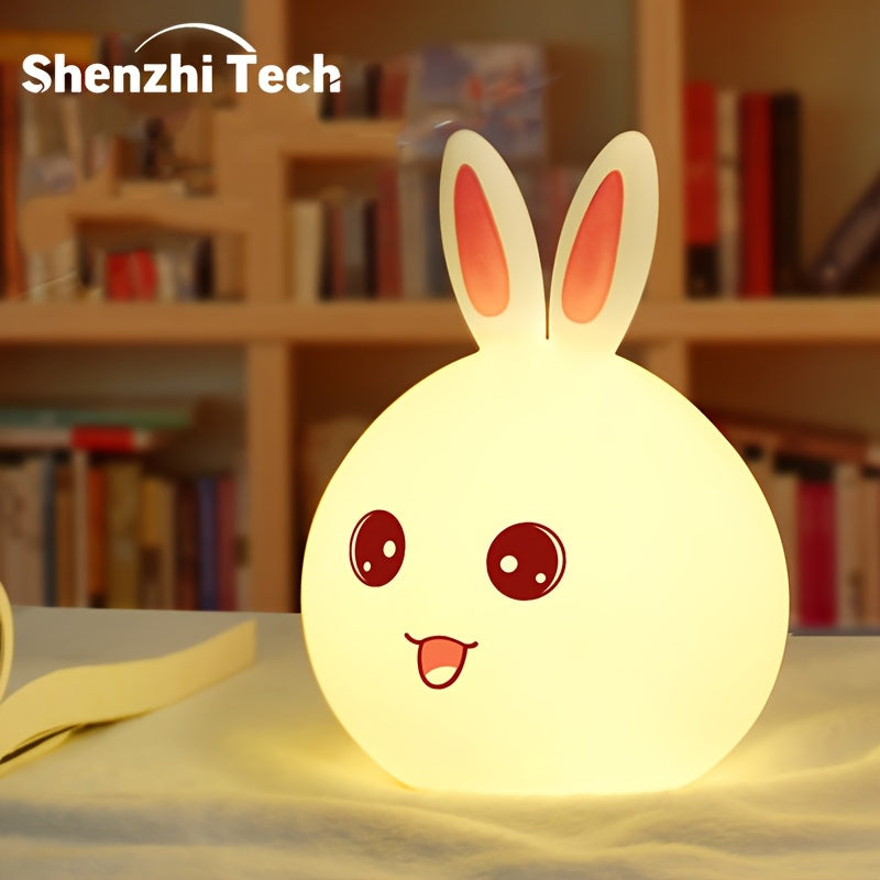 Shenzhi Tech Musical Bunny Night Light, Soft Light for Eyes, Multi-color Adjustable, USB Fast Charging