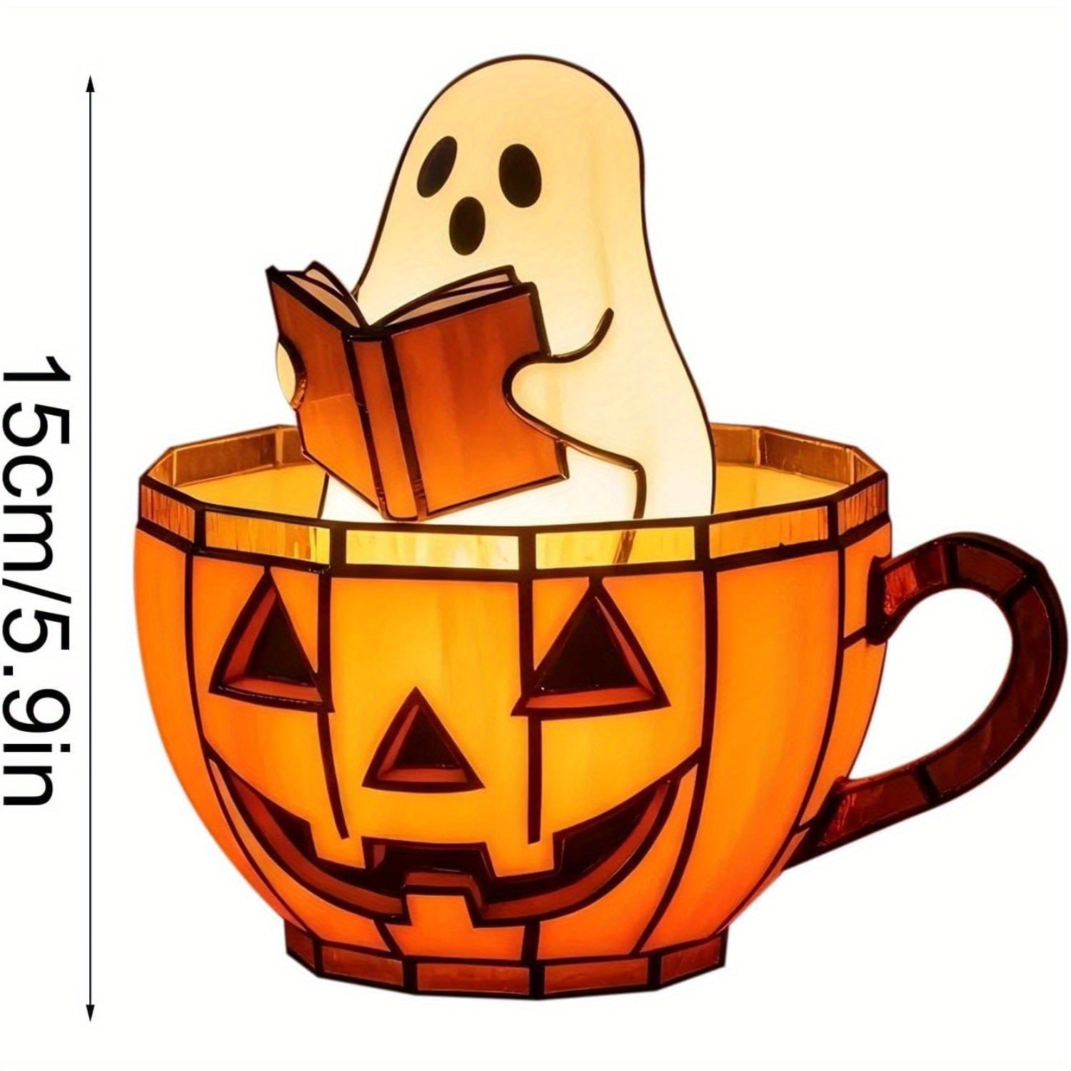 Reading Book Lamp, Handmade Halloween Ghosts Reading Night Light Up, Adorable Reading Night Light Halloween Decor, Flickering Night Light for Readers & Book Lover, Bedtime Lamp, Study Lamp, Whimsical Lighting, Cute Decor, Lightweight Design, Plastic Lamp,