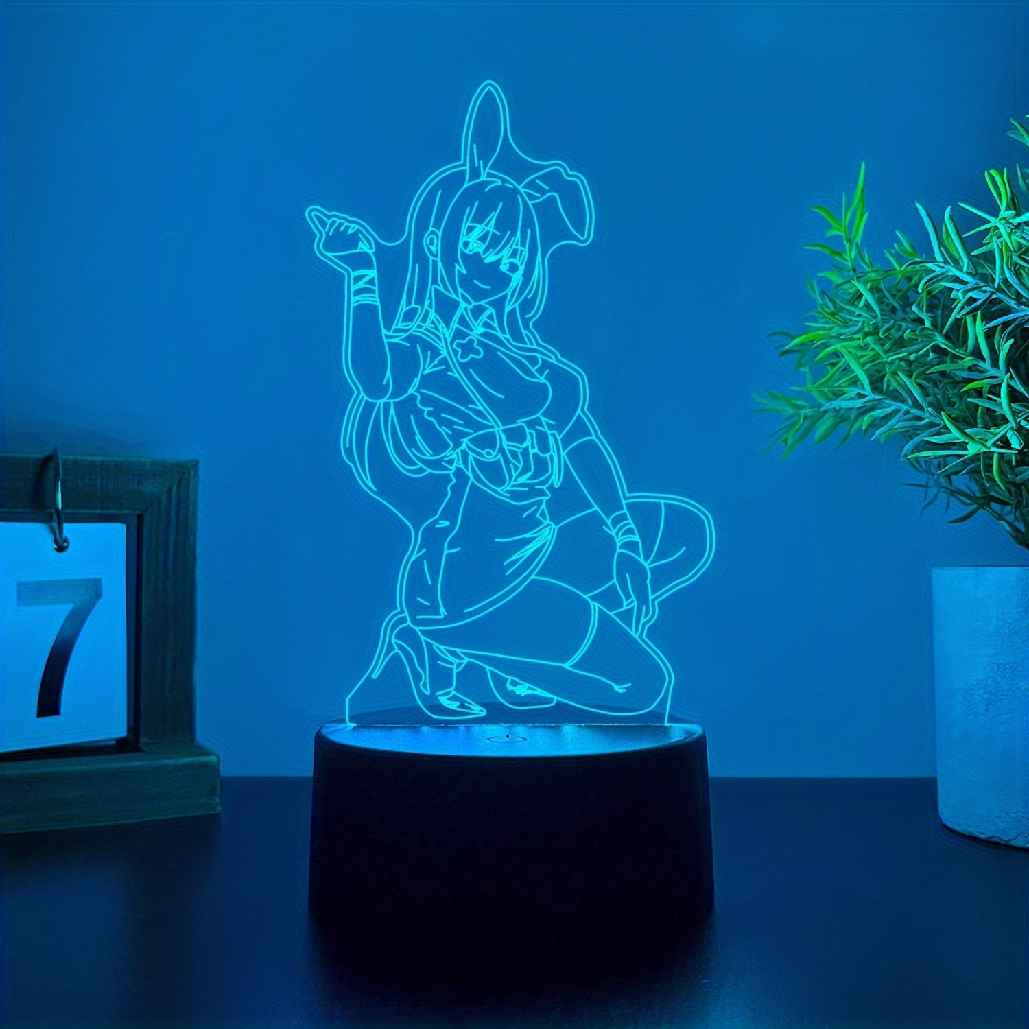 Anime Character Design Creative 3D Small Table Lamp, USB Interface, Switchable Multiple Light Colors, Desktop Decorative Table Lamp, Bedroom Decorative Lamp, Birthday Gift, Holiday Gift, USB Lighting Device