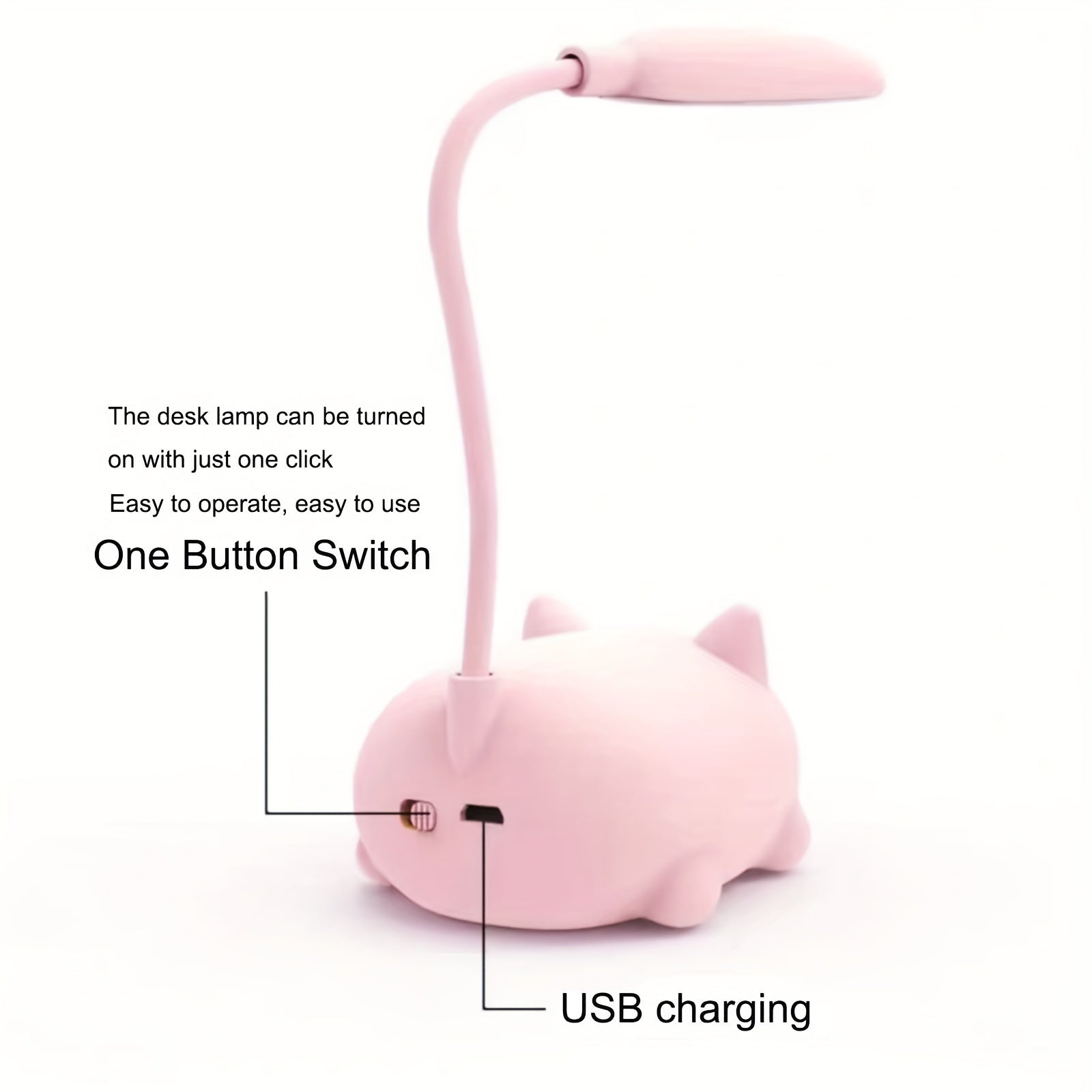 LED Night Light Lamp, Mini Cat Table Lamp, Portable LED Night Light, Cute Desk Lamp, Foldable USB Rechargeable Reading Light For Bedroom