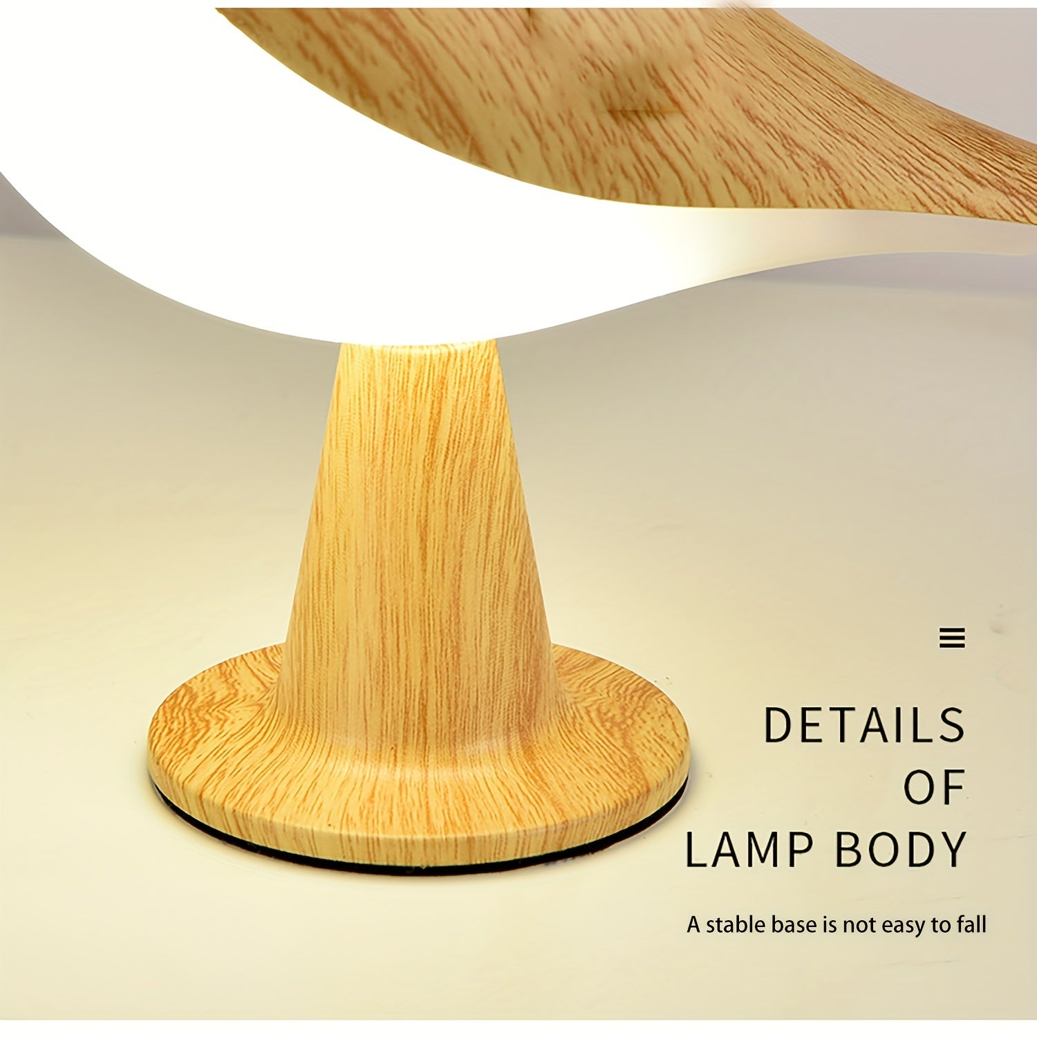 1pc Art Deco Style Bird LED Table Lamp, 3-Level Adjustable Touch-Controlled Night Light, Rechargeable Lithium Battery, Plastic Freestanding Desk Lamp with USB Cable, Animal Theme for Various Room Types - Maple Leaf Color
