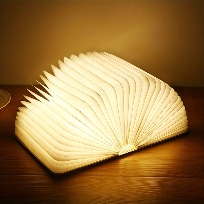 1pc Creative Folding LED Book Lamp - Rechargeable, 3-Color Changing Soft Light, Eye-Care Table Lamp for Bedroom Decor, USB Powered, Warm Ambient Glow, Perfect for Home, Events, and Store Displays, Bedroom Night Light | Cozy Atmosphere Light | USB