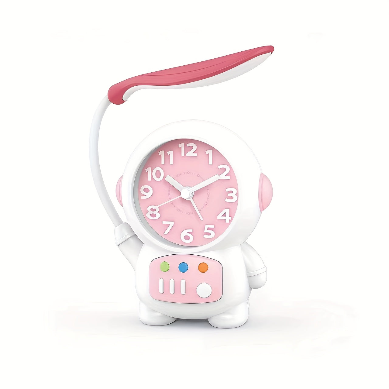 LED Small Desktop Table Lamp, Astronaut Clock Desktop Table Lamp Shape, Technology And Fashionable Design, Available In Pink And Blue Colors