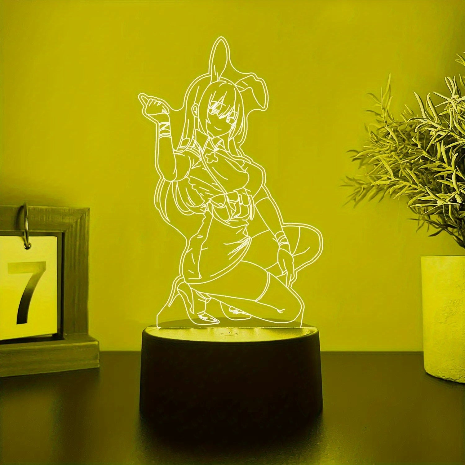 Anime Character Design Creative 3D Small Table Lamp, USB Interface, Switchable Multiple Light Colors, Desktop Decorative Table Lamp, Bedroom Decorative Lamp, Birthday Gift, Holiday Gift, USB Lighting Device