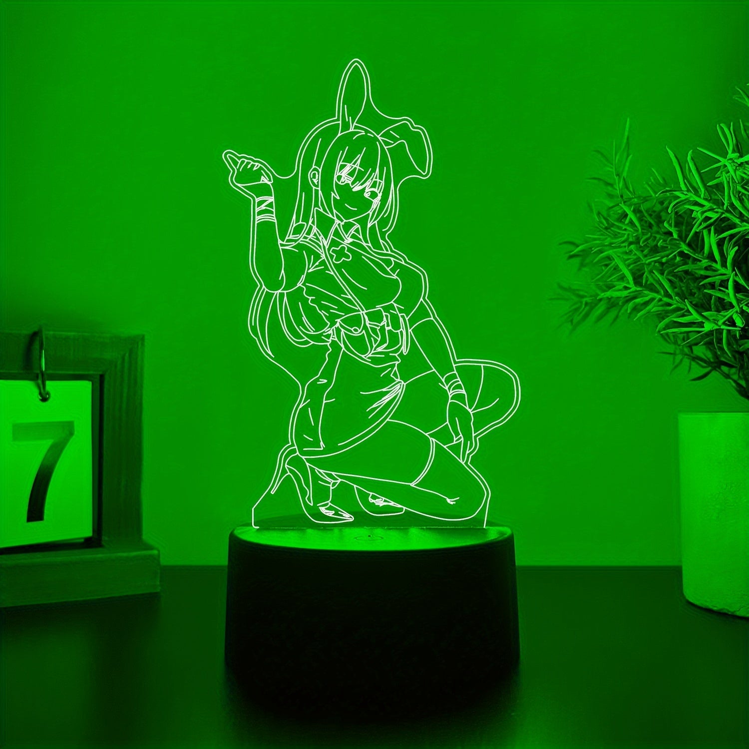 Anime Character Design Creative 3D Small Table Lamp, USB Interface, Switchable Multiple Light Colors, Desktop Decorative Table Lamp, Bedroom Decorative Lamp, Birthday Gift, Holiday Gift, USB Lighting Device