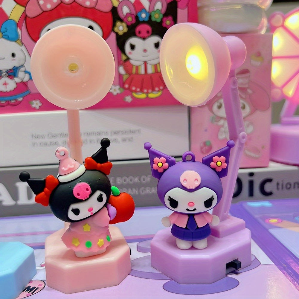 Sanrio for kuromi & Jade Guigou 3D Doll Desk Lamp - Cute Mini Creative Reading Light with Eye Protection, No Electricity Needed, Durable Plastic Fantasy-Themed Decor for Living Room, Halloween & Christmas Gift, Cute Desk Lamp, Playful Design, Quality