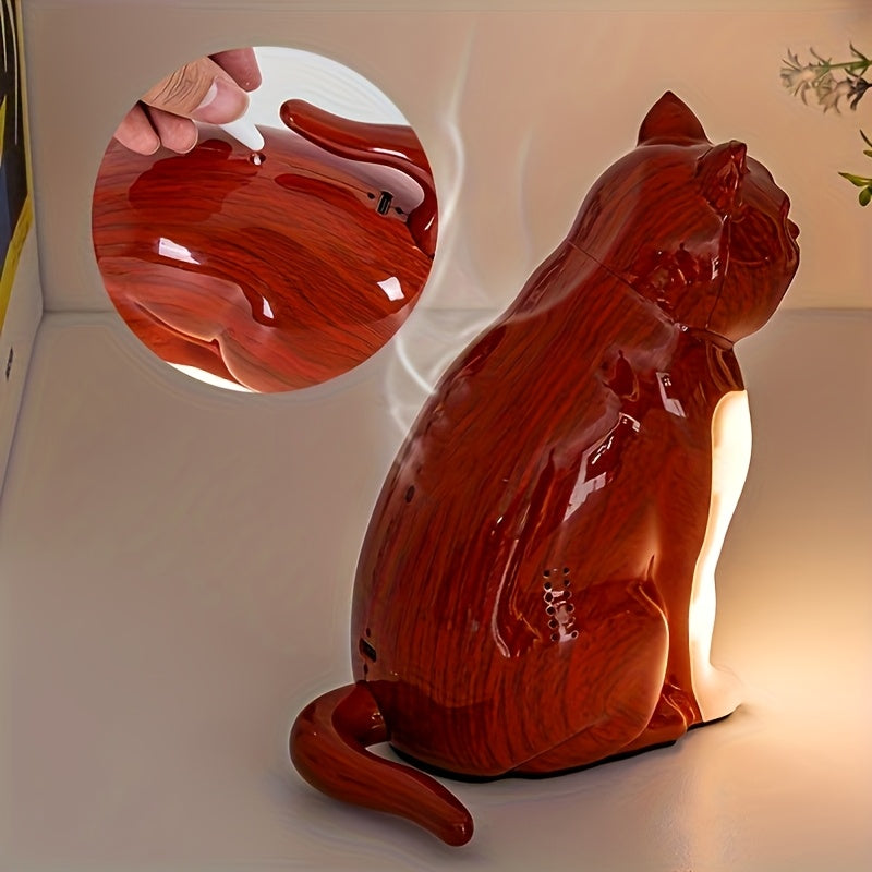 Cute Cat-Shaped LED Table Lamp with Touch Control, USB Rechargeable, 3-Color Dimmable Light, Warm Glow for Bedroom, Living Room, Study, and Dining Room - Perfect Holiday Gift for Christmas and Halloween, Cat Decor