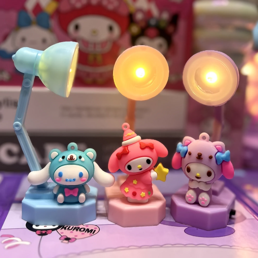 Sanrio for kuromi & Jade Guigou 3D Doll Desk Lamp - Cute Mini Creative Reading Light with Eye Protection, No Electricity Needed, Durable Plastic Fantasy-Themed Decor for Living Room, Halloween & Christmas Gift, Cute Desk Lamp, Playful Design, Quality