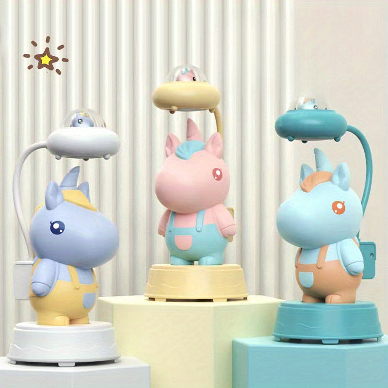 2025 new cartoon cute pet with pencil sharpener desk lamp creative desktop ornament desk lamp writing lamp reading lamp