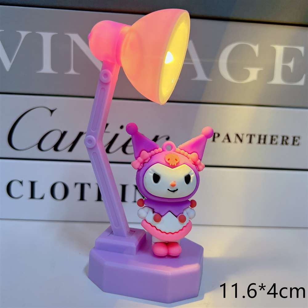 Sanrio for kuromi & Jade Guigou 3D Doll Desk Lamp - Cute Mini Creative Reading Light with Eye Protection, No Electricity Needed, Durable Plastic Fantasy-Themed Decor for Living Room, Halloween & Christmas Gift, Cute Desk Lamp, Playful Design, Quality