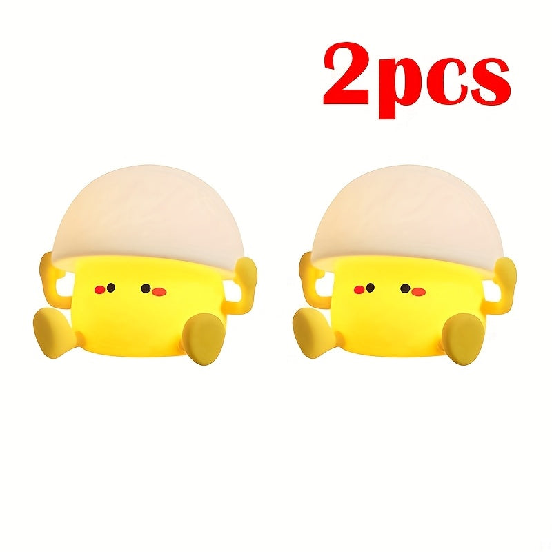 Cute Egg Yolk Night Light, Three Brightness Adjustable, Birthday Christmas Gift, USB Power Supply, for Bedroom Living Room Study Room
