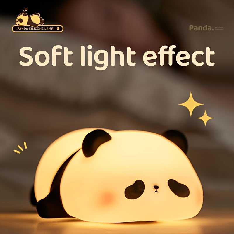 [Cute Panda Light] 1 Cute Panda Light - Soft Light, Three Level Dimming, USB Charging, Room Decoration, Birthday, Christmas, Halloween, Thanksgiving Gifts, YETHKE