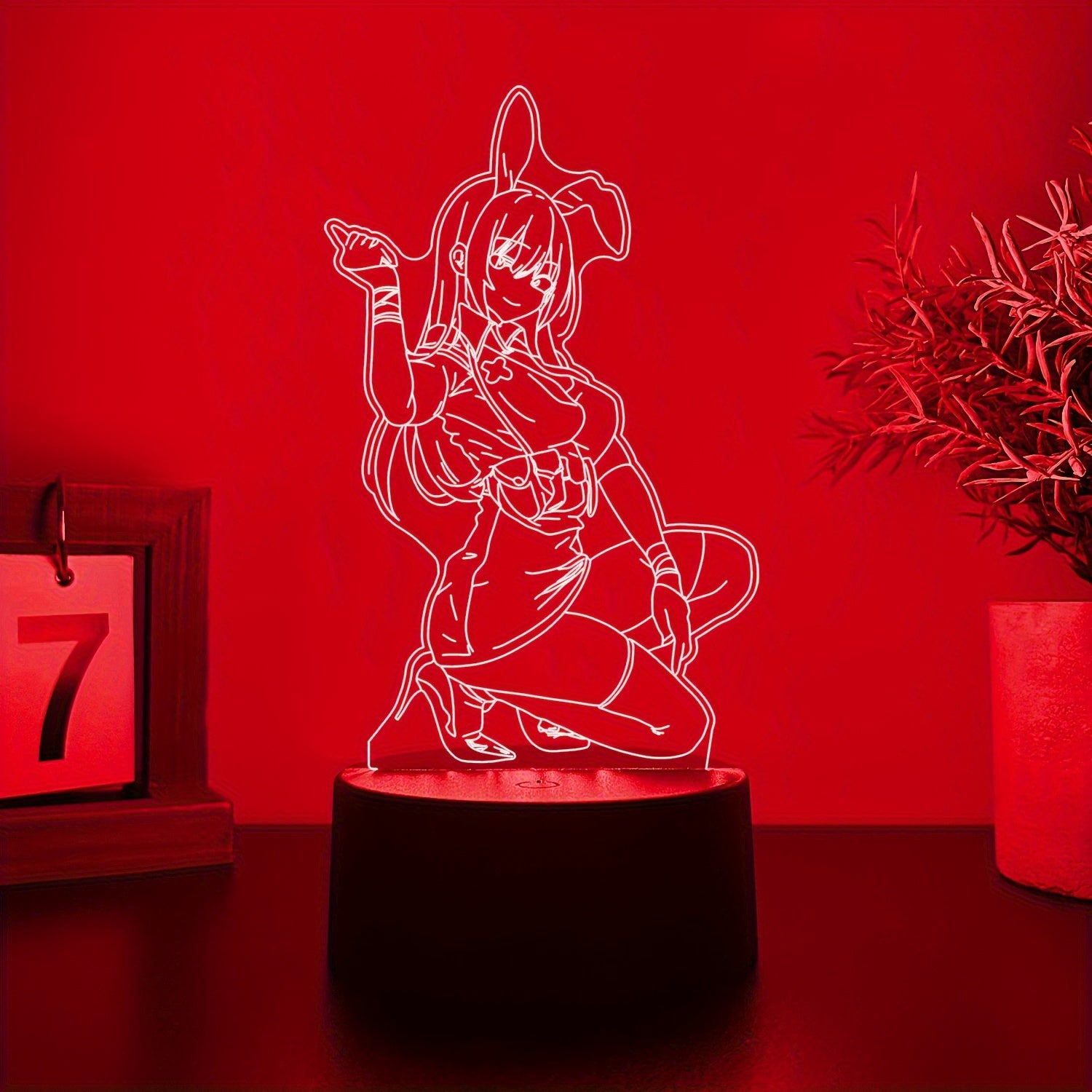 Anime Character Design Creative 3D Small Table Lamp, USB Interface, Switchable Multiple Light Colors, Desktop Decorative Table Lamp, Bedroom Decorative Lamp, Birthday Gift, Holiday Gift, USB Lighting Device