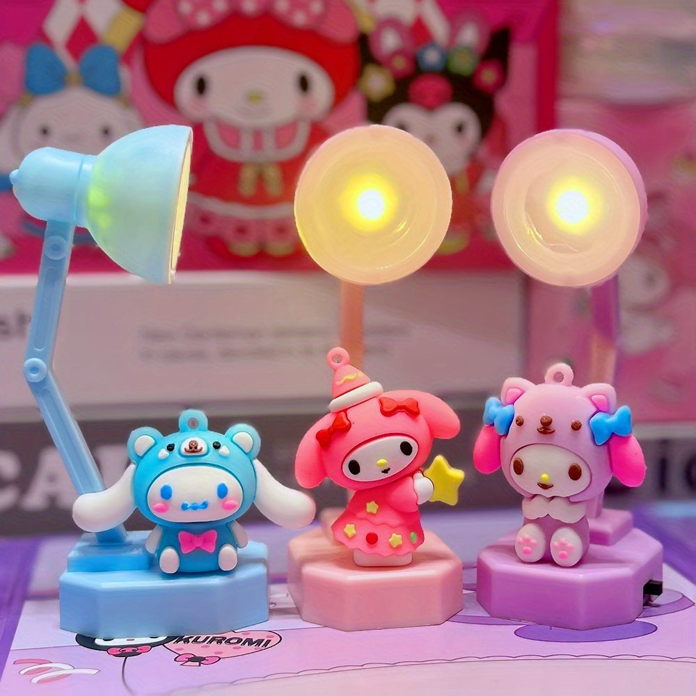 Sanrio for kuromi & Jade Guigou 3D Doll Desk Lamp - Cute Mini Creative Reading Light with Eye Protection, No Electricity Needed, Durable Plastic Fantasy-Themed Decor for Living Room, Halloween & Christmas Gift, Cute Desk Lamp, Playful Design, Quality