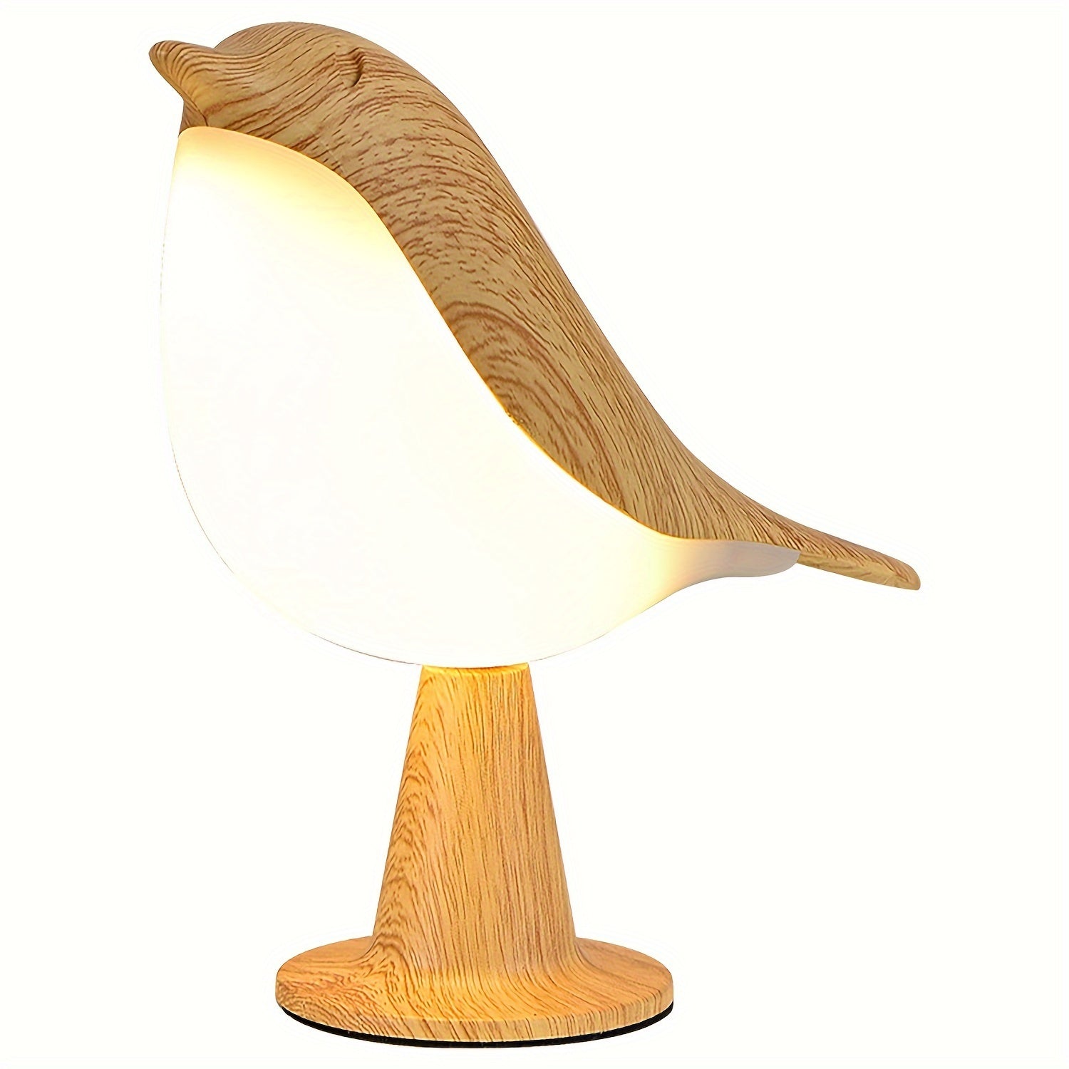 1pc Art Deco Style Bird LED Table Lamp, 3-Level Adjustable Touch-Controlled Night Light, Rechargeable Lithium Battery, Plastic Freestanding Desk Lamp with USB Cable, Animal Theme for Various Room Types - Maple Leaf Color
