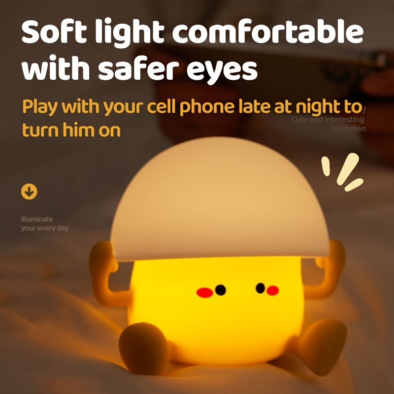 Cute Egg Yolk Night Light, Three Brightness Adjustable, Birthday Christmas Gift, USB Power Supply, for Bedroom Living Room Study Room