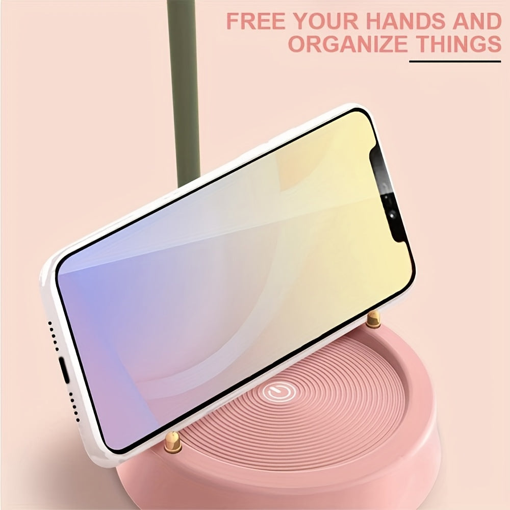 Cute LED Desk Lamp Kawaii Desk Accessories, Flower And Bird Desk Lamp USB Rechargeable, 3 Color Modes, Stepless Dimming, Touch Sensor Switch Kawaii Room Decoration Lamp, Reading Lamp Night Light