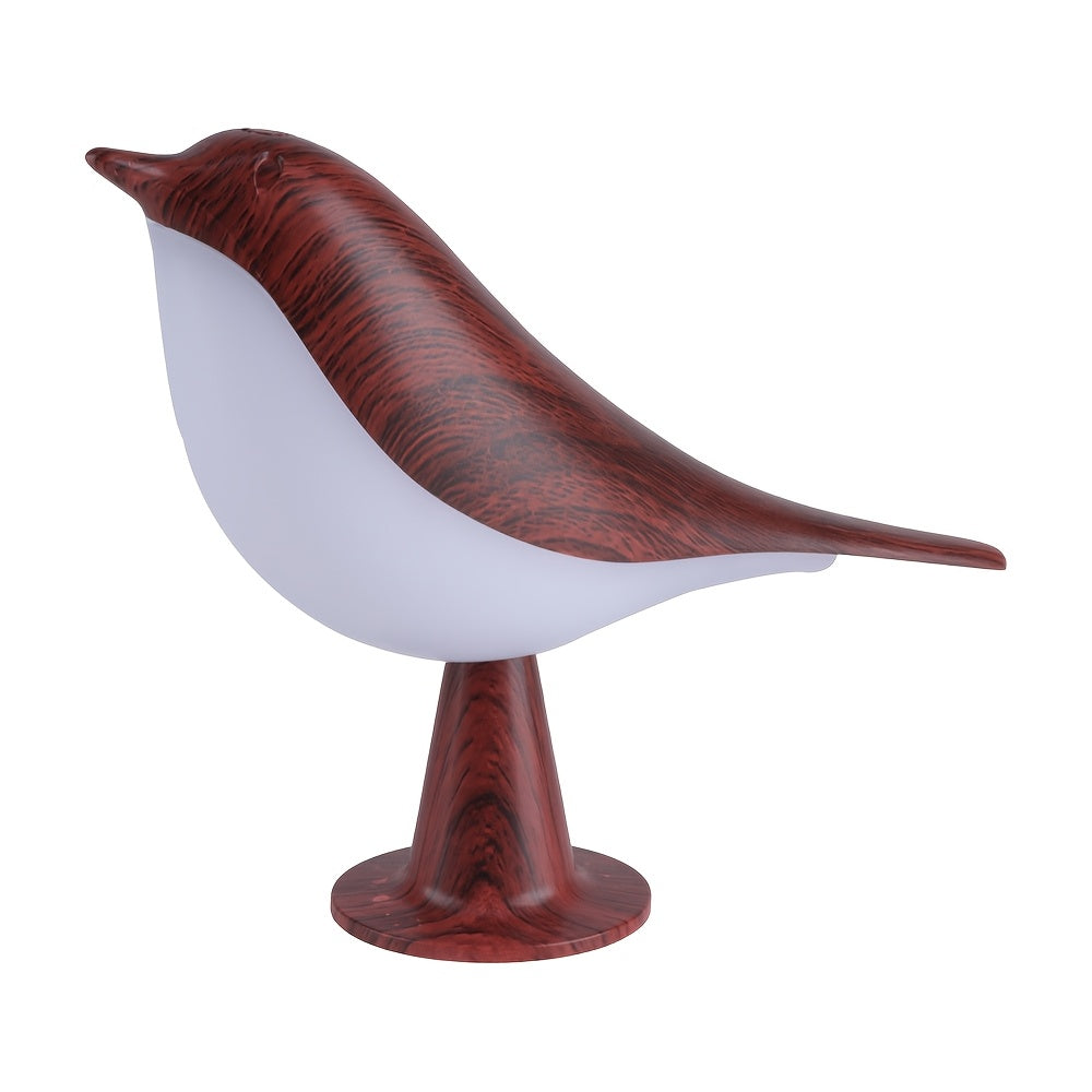 1pc Art Deco Style Bird LED Table Lamp, 3-Level Adjustable Touch-Controlled Night Light, Rechargeable Lithium Battery, Plastic Freestanding Desk Lamp with USB Cable, Animal Theme for Various Room Types - Maple Leaf Color