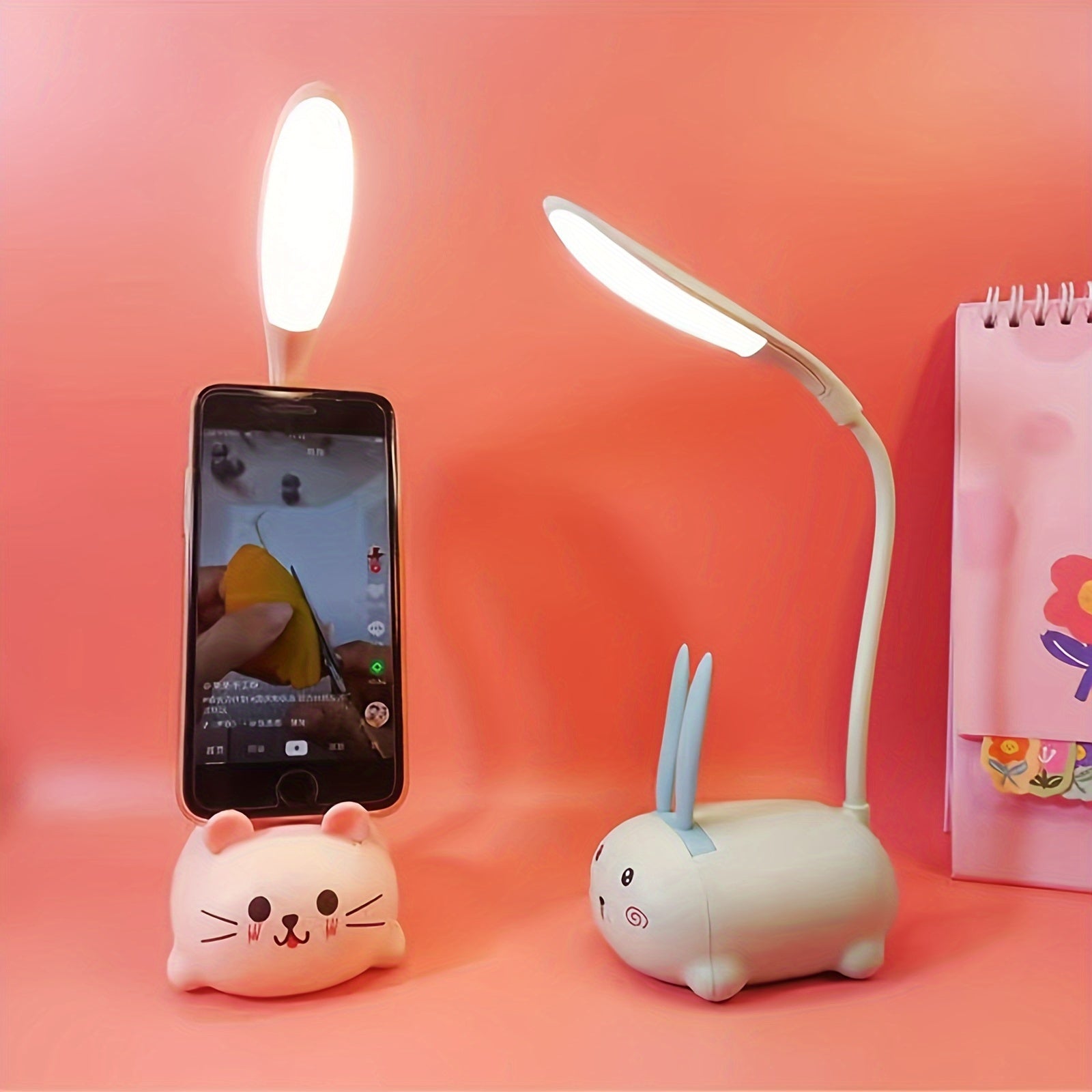 LED Night Light Lamp, Mini Cat Table Lamp, Portable LED Night Light, Cute Desk Lamp, Foldable USB Rechargeable Reading Light For Bedroom