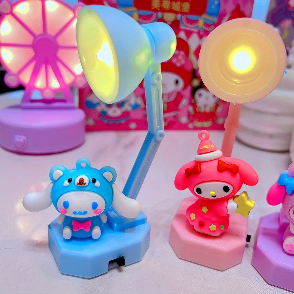Sanrio for kuromi & Jade Guigou 3D Doll Desk Lamp - Cute Mini Creative Reading Light with Eye Protection, No Electricity Needed, Durable Plastic Fantasy-Themed Decor for Living Room, Halloween & Christmas Gift, Cute Desk Lamp, Playful Design, Quality