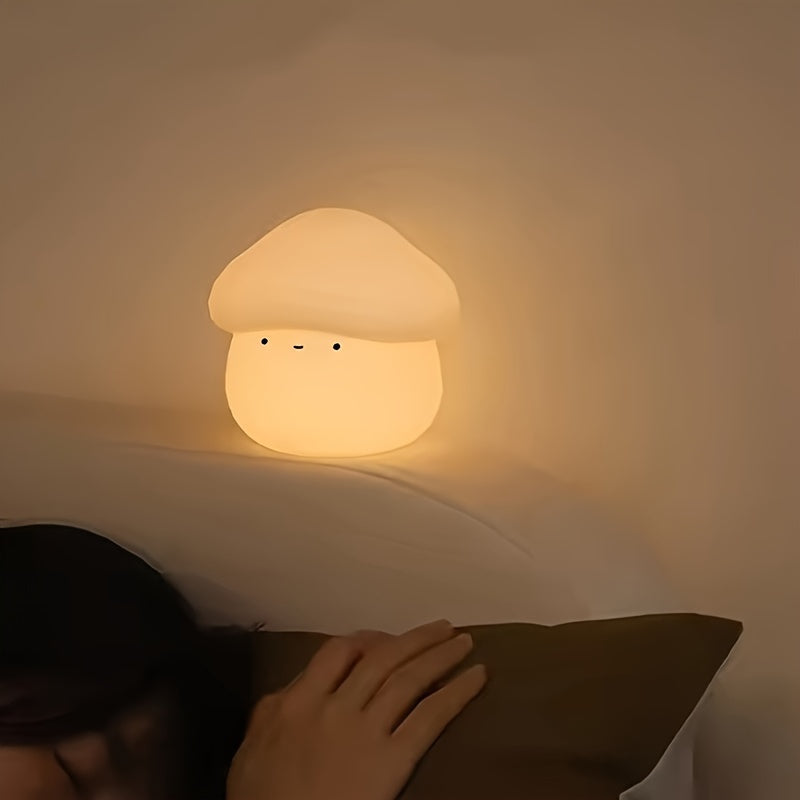 Rechargeable Touch Control Mushroom LED Night Light - Table Lamp for Home & Outdoor Use
