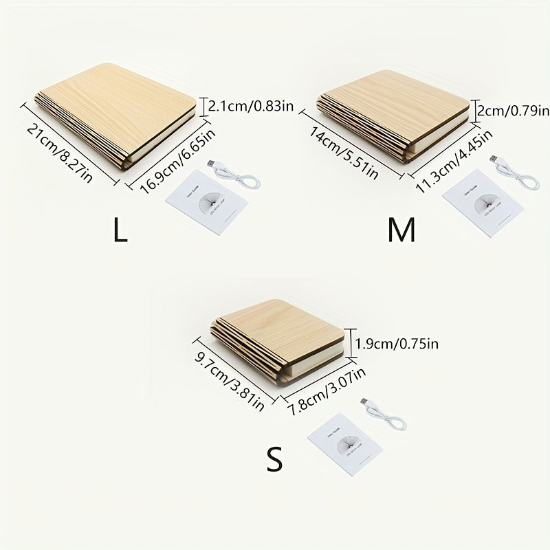 1pc Creative Folding LED Book Lamp - Rechargeable, 3-Color Changing Soft Light, Eye-Care Table Lamp for Bedroom Decor, USB Powered, Warm Ambient Glow, Perfect for Home, Events, and Store Displays, Bedroom Night Light | Cozy Atmosphere Light | USB