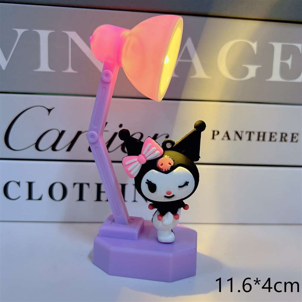 Sanrio for kuromi & Jade Guigou 3D Doll Desk Lamp - Cute Mini Creative Reading Light with Eye Protection, No Electricity Needed, Durable Plastic Fantasy-Themed Decor for Living Room, Halloween & Christmas Gift, Cute Desk Lamp, Playful Design, Quality