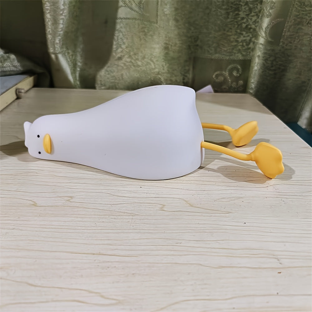 Lie flat duck nightlight bedroom charging children's sleep with sleep gift feeding Bedside lamp Creative siliconThe rubber patting light