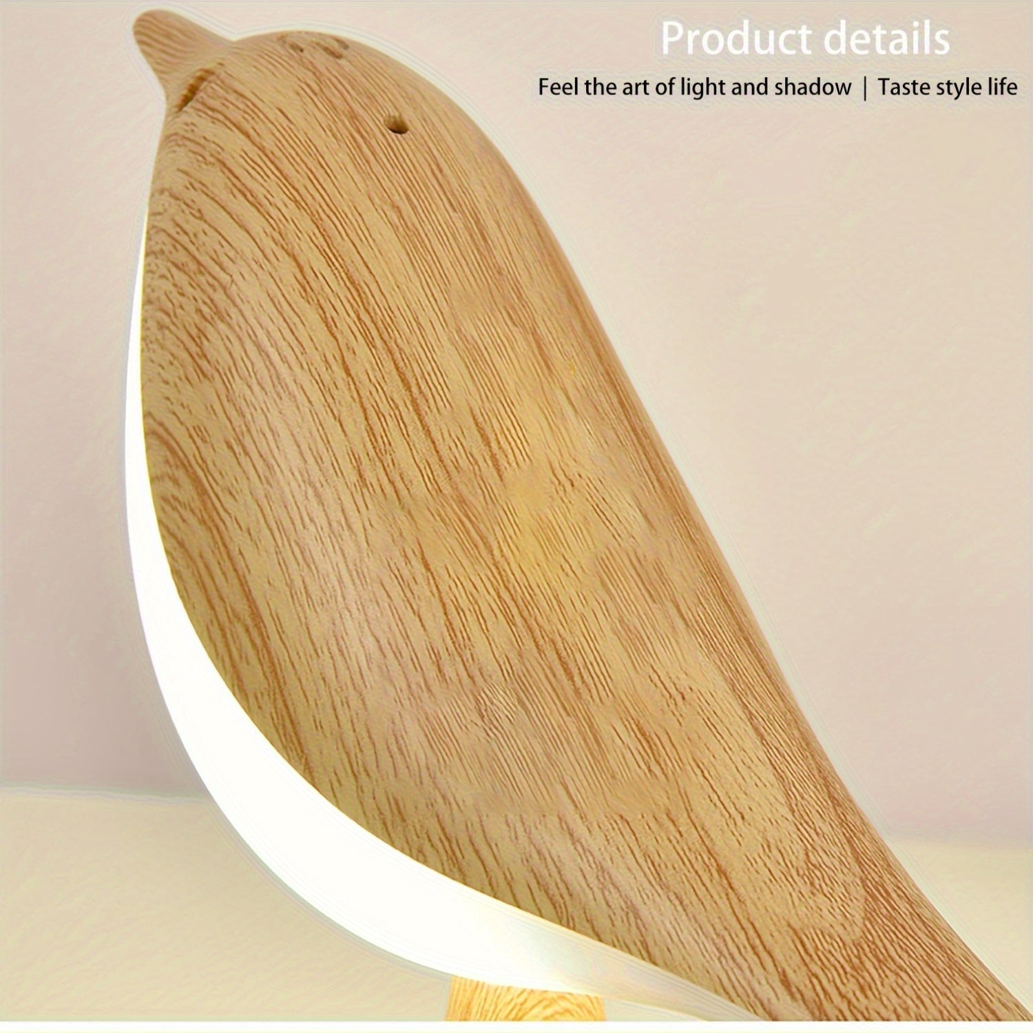 1pc Art Deco Style Bird LED Table Lamp, 3-Level Adjustable Touch-Controlled Night Light, Rechargeable Lithium Battery, Plastic Freestanding Desk Lamp with USB Cable, Animal Theme for Various Room Types - Maple Leaf Color