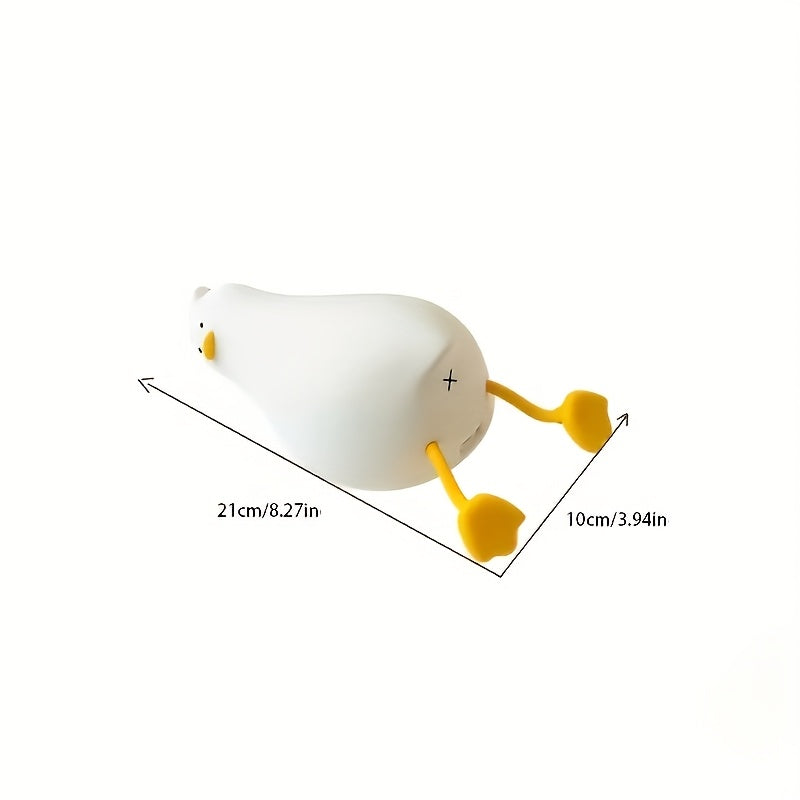 LED Glowing Night Light with Pressure Reduction, Silicone Touch-Activated Sleep Lamp, Colorful Changing Duck That Changes Face with a Tap.