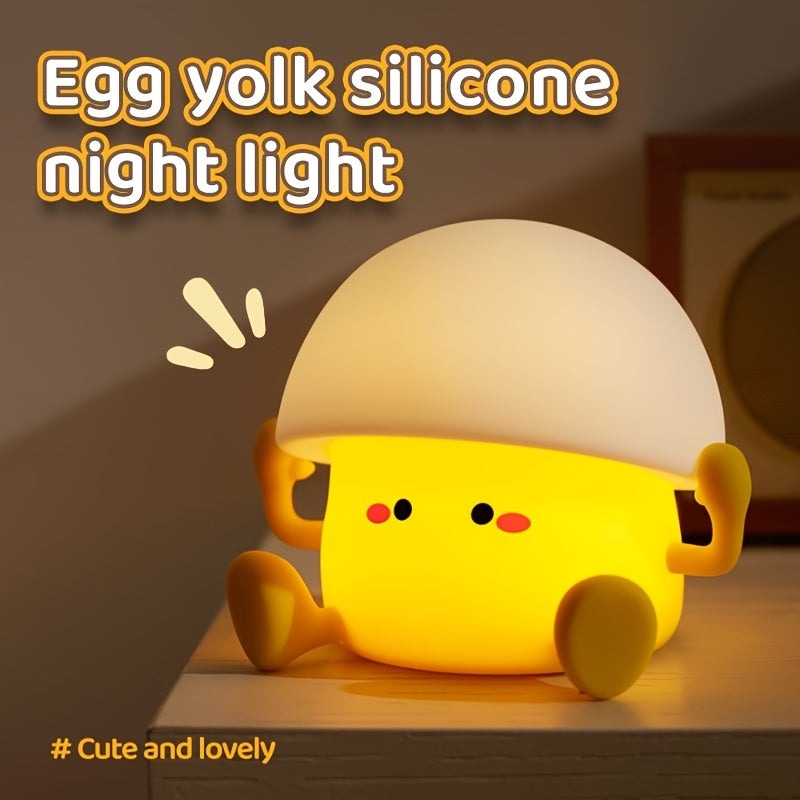 Cute Egg Yolk Night Light, Three Brightness Adjustable, Birthday Christmas Gift, USB Power Supply, for Bedroom Living Room Study Room