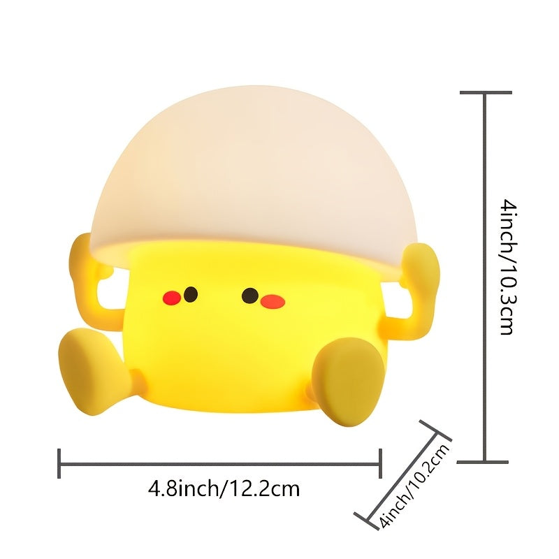 Cute Egg Yolk Night Light, Three Brightness Adjustable, Birthday Christmas Gift, USB Power Supply, for Bedroom Living Room Study Room