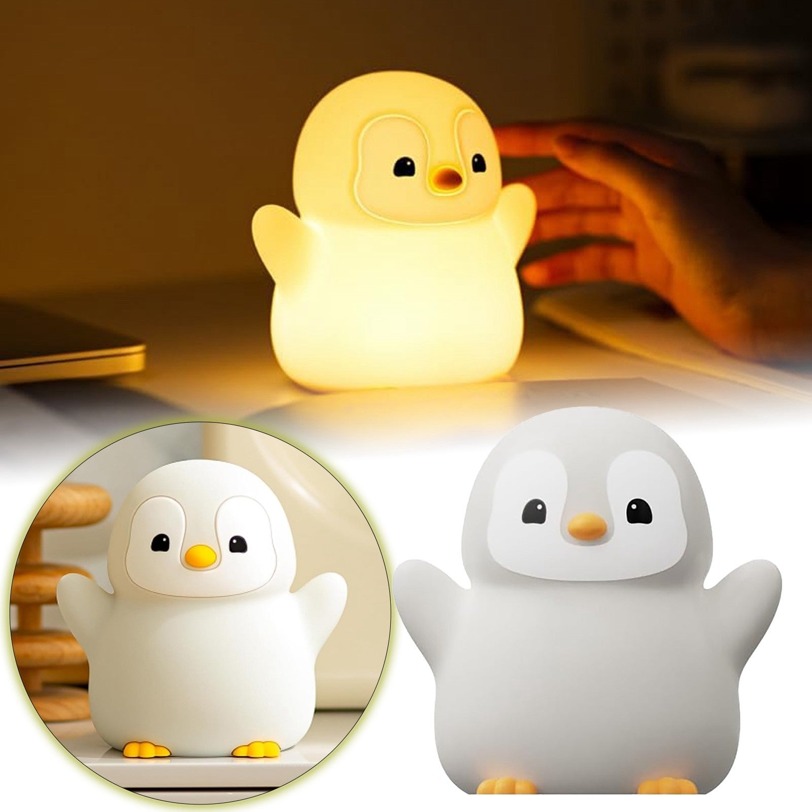 Cute Penguin Night Light - Bedside Lamp with Soft Glow, No Batteries Needed, Plug-in Desk Decor for Bedroom, Living Room, Office - Perfect Birthday or Halloween Decoration Gift for Penguin Lovers, Bedroom Lighting, Playful Design, Durable Construction,