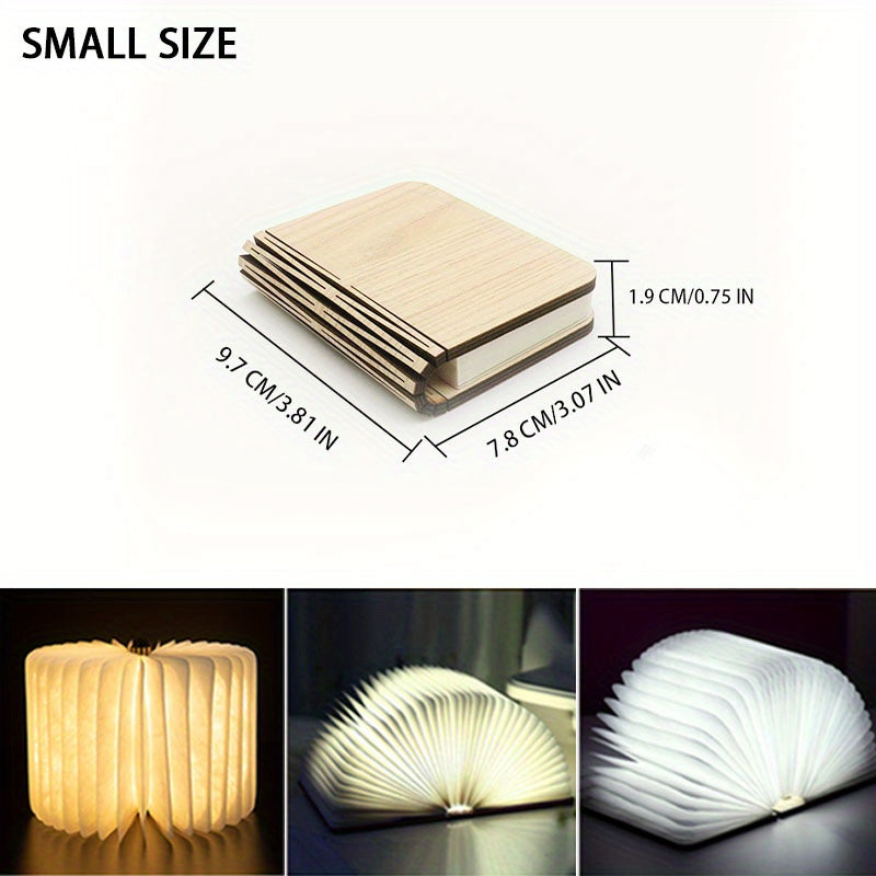 1pc Creative Folding LED Book Lamp - Rechargeable, 3-Color Changing Soft Light, Eye-Care Table Lamp for Bedroom Decor, USB Powered, Warm Ambient Glow, Perfect for Home, Events, and Store Displays, Bedroom Night Light | Cozy Atmosphere Light | USB