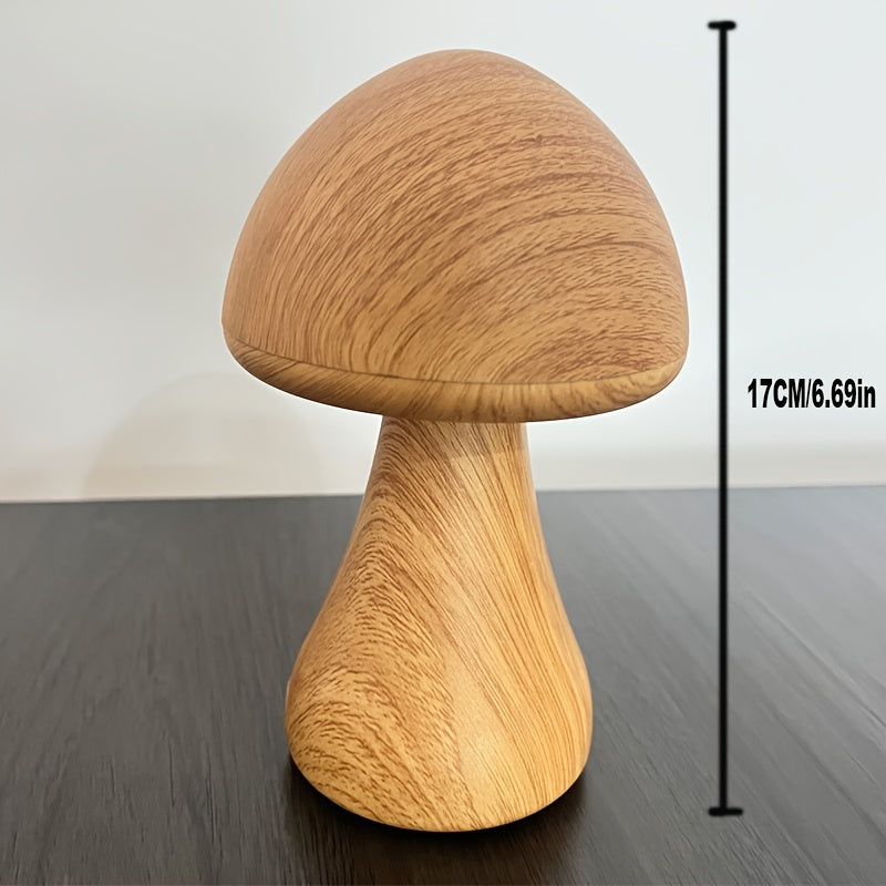 1pc 3-color LED mushroom light, night light, USB light with touch sensor, portable dimmable bedside light with USB charging, wireless desk light, home decoration mushroom desk light, Christmas light, Christmas gift
